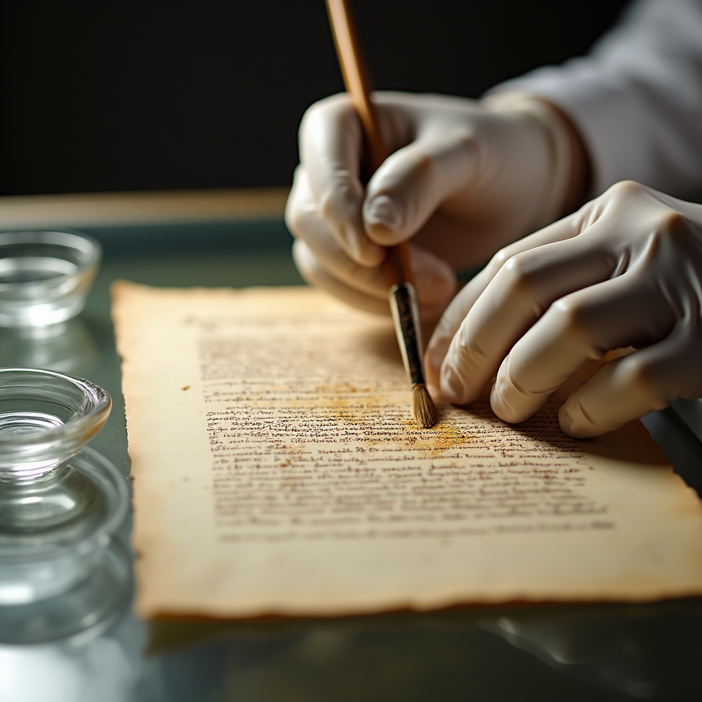 Tecnica di pulizia della carta su pagina di libro antico
